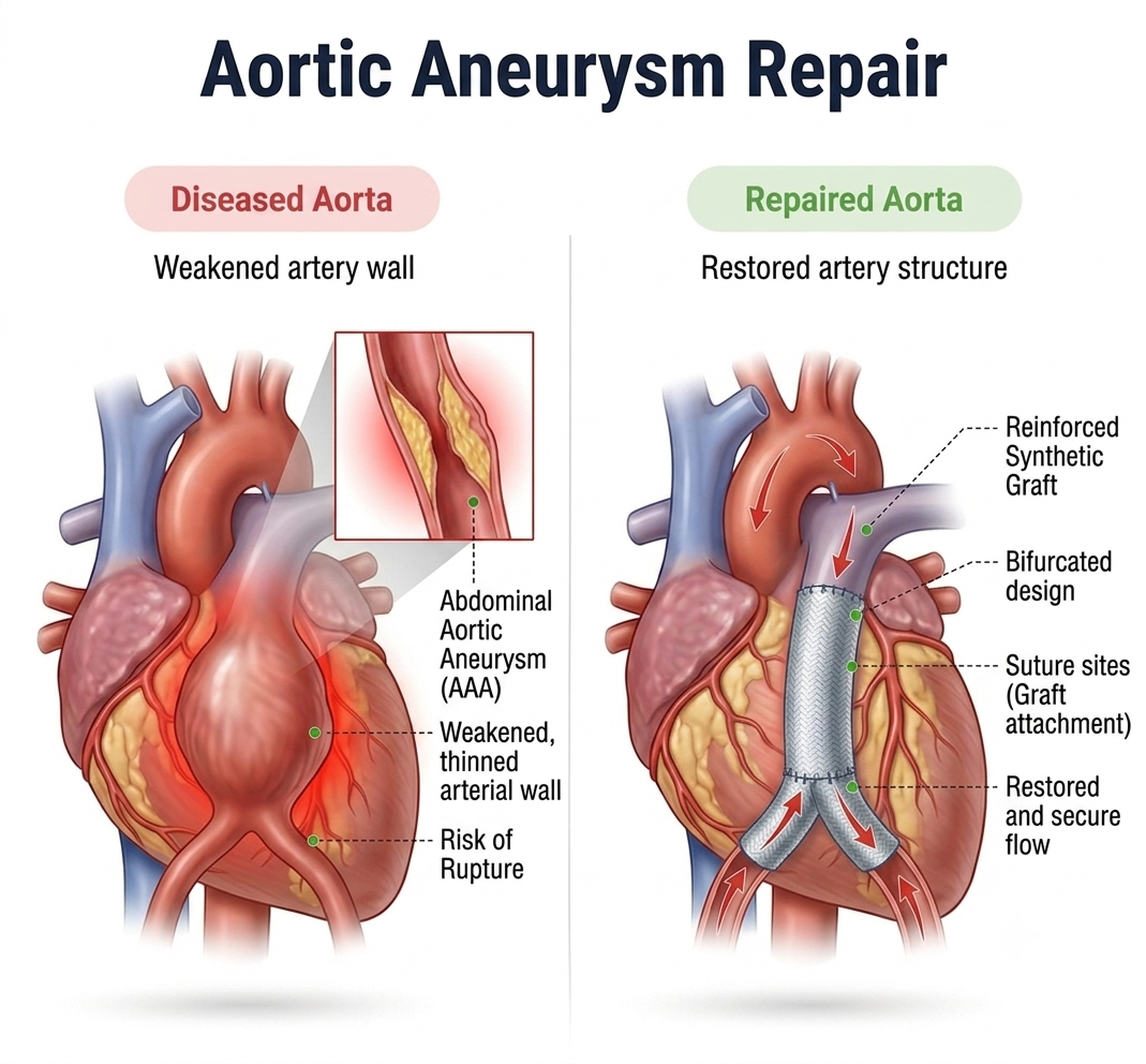 Aortic Aneurysm Repair — anatomy diagram